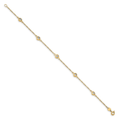14K Two Tone Polished D/C Bracelet