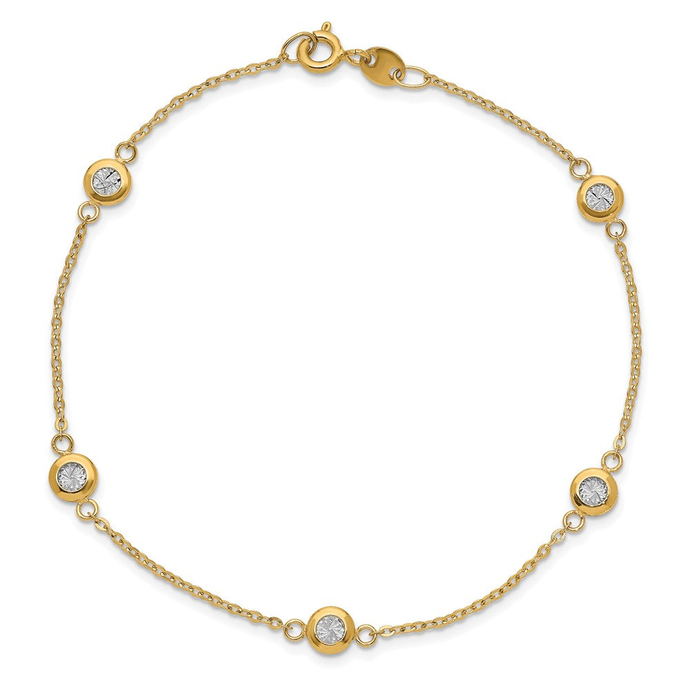 14K Two Tone Polished D/C Bracelet