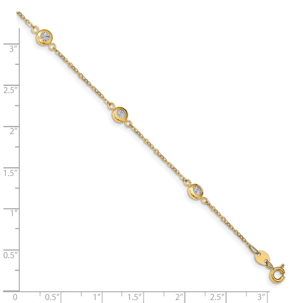 14K Two Tone Polished D/C Bracelet