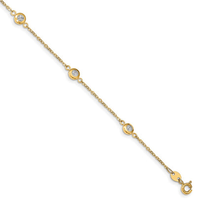 14K Two Tone Polished D/C Bracelet