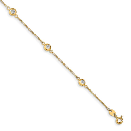 14K Two Tone Polished D/C Bracelet