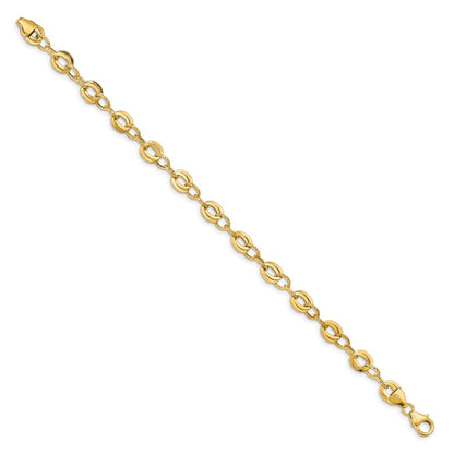 14K Yellow Gold D/C Fancy Link Bracelet