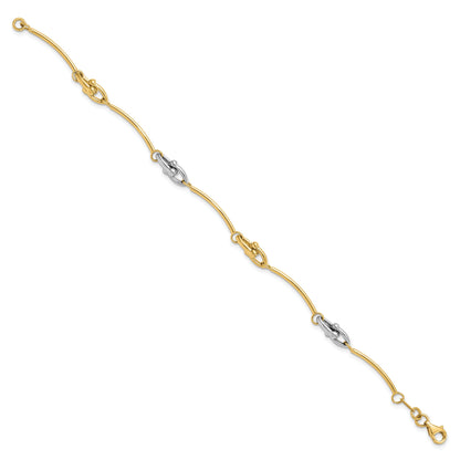 14K Two Tone Polished Bracelet