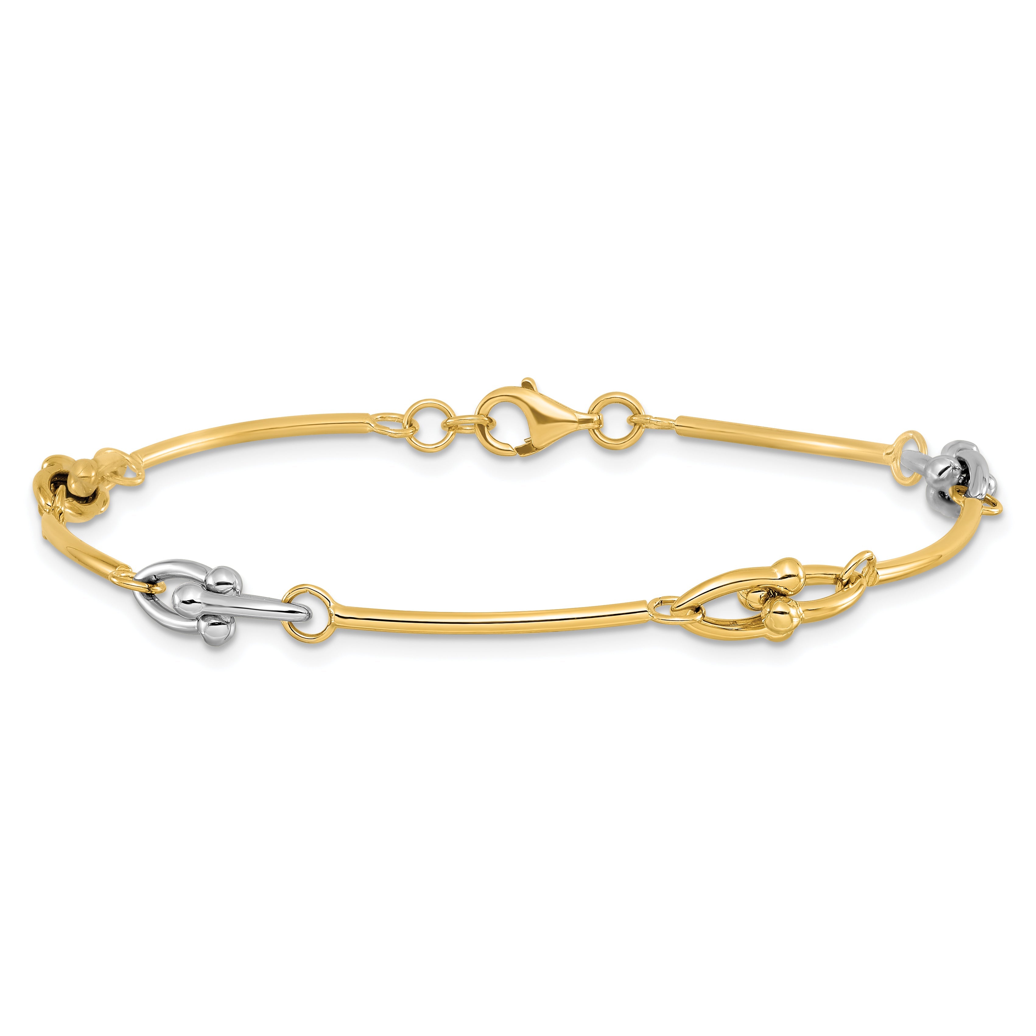 14K Two Tone Polished Bracelet