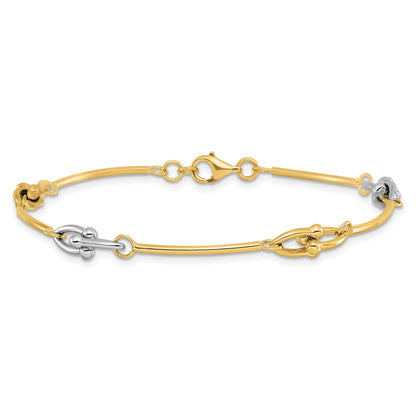 14K Two Tone Polished Bracelet