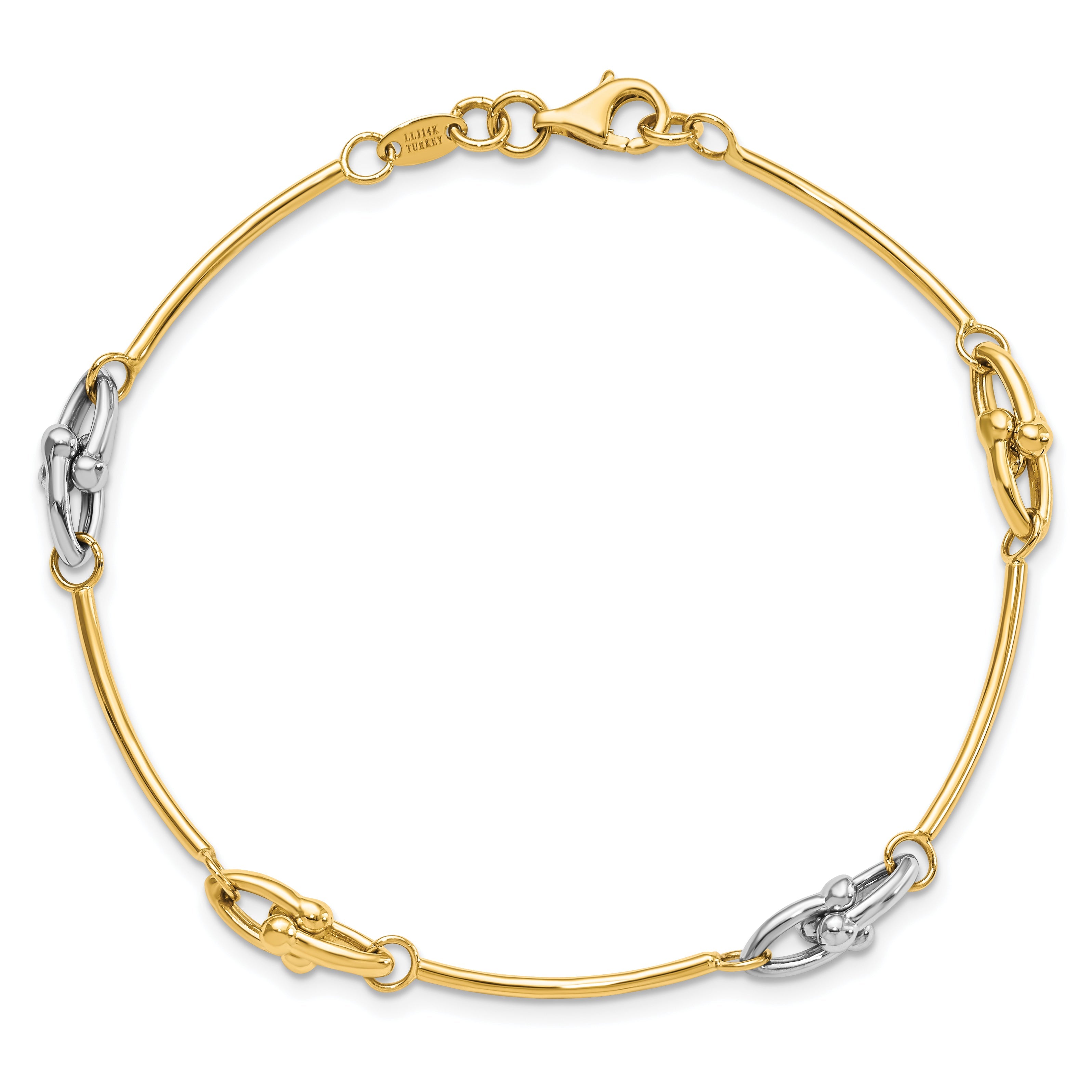 14K Two Tone Polished Bracelet