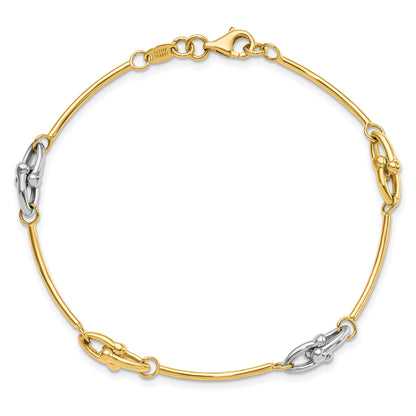 14K Two Tone Polished Bracelet