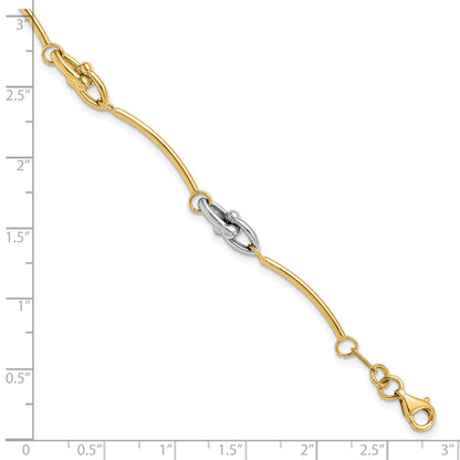 14K Two Tone Polished Bracelet