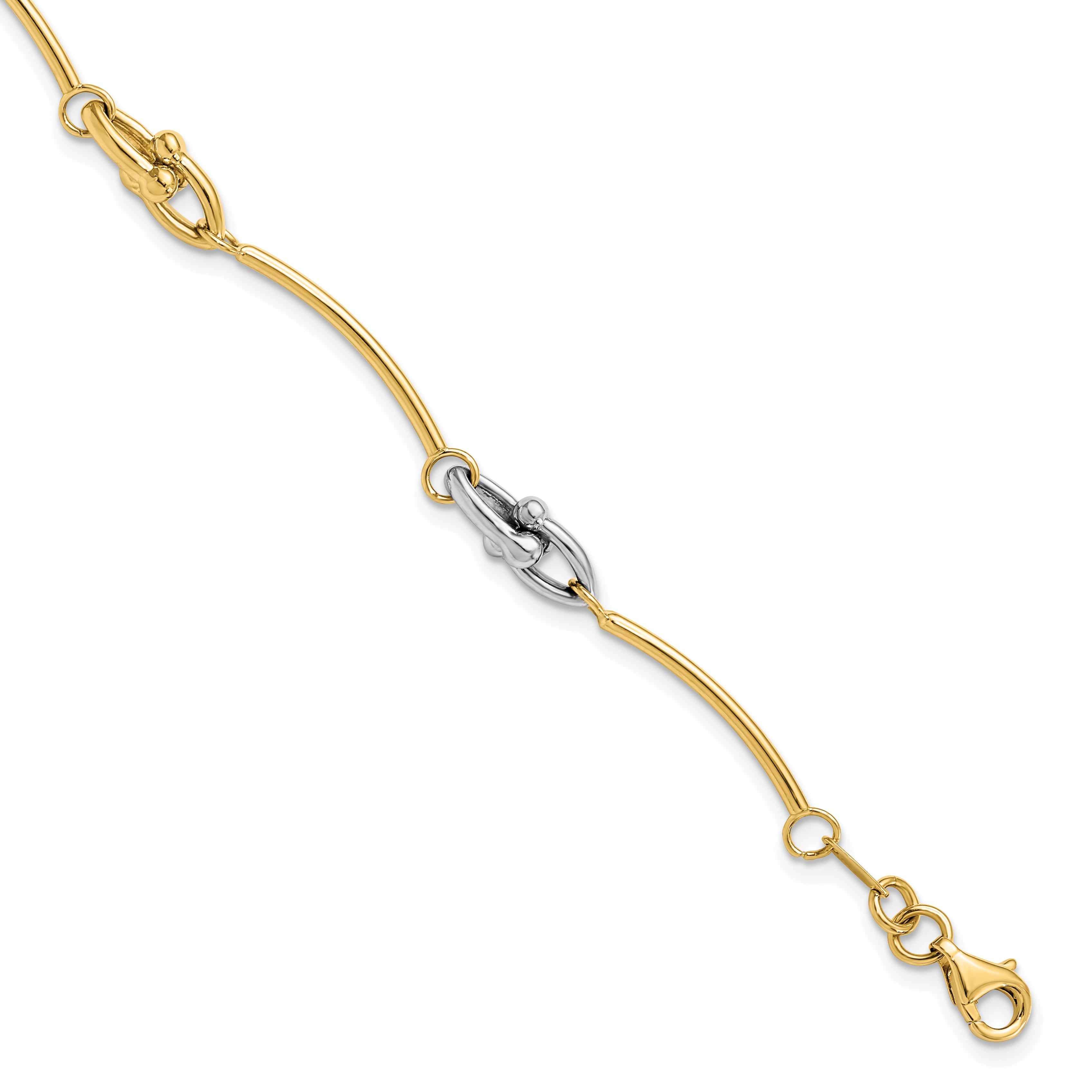 14K Two Tone Polished Bracelet