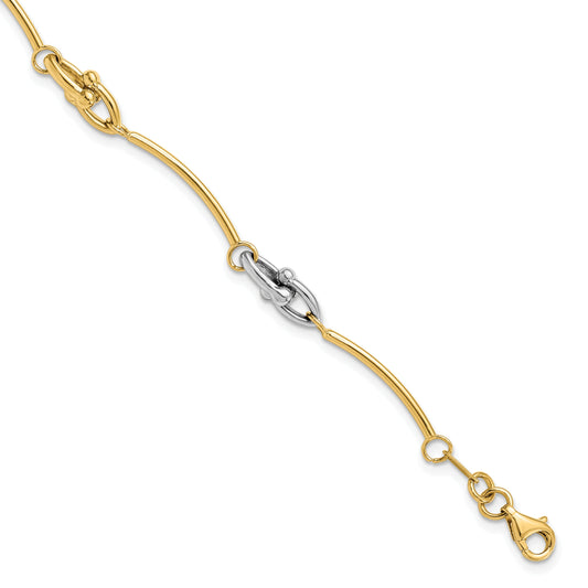 14K Two Tone Polished Bracelet