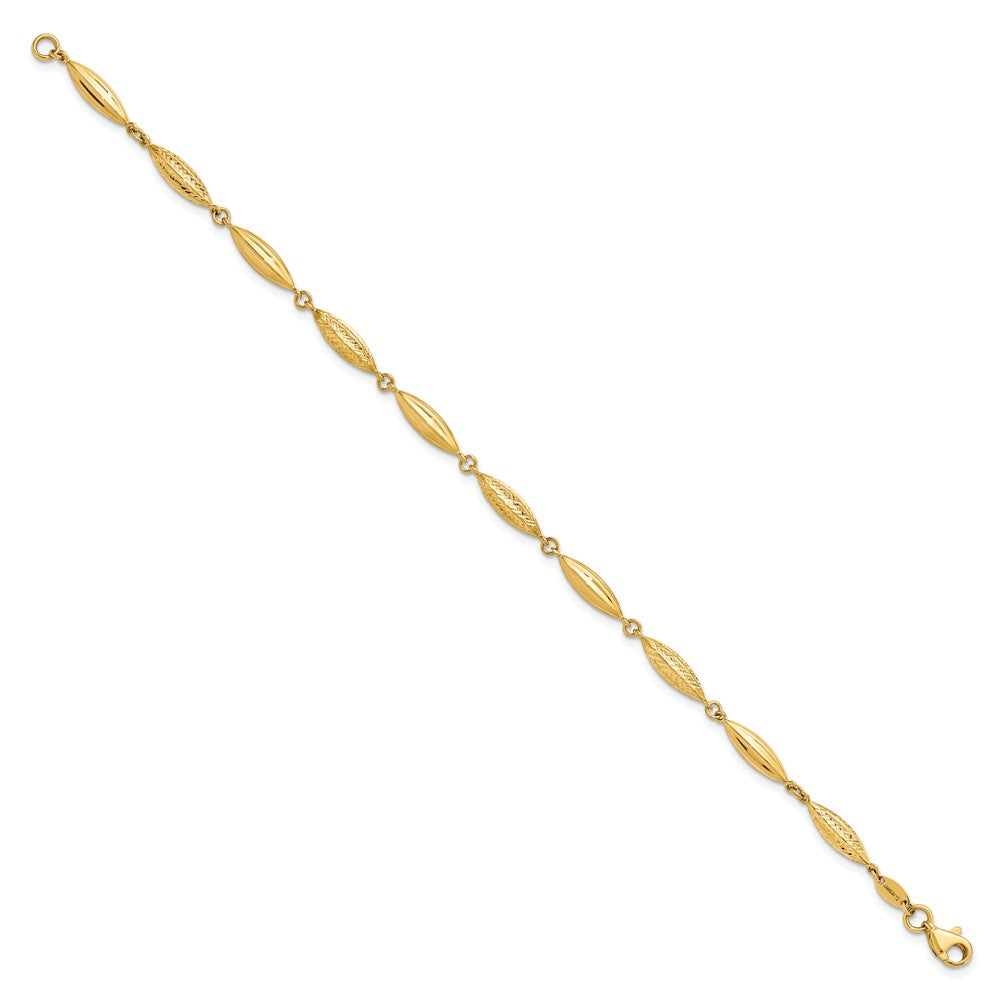 14K Yellow Gold Polished D/C Fancy Link Bracelet
