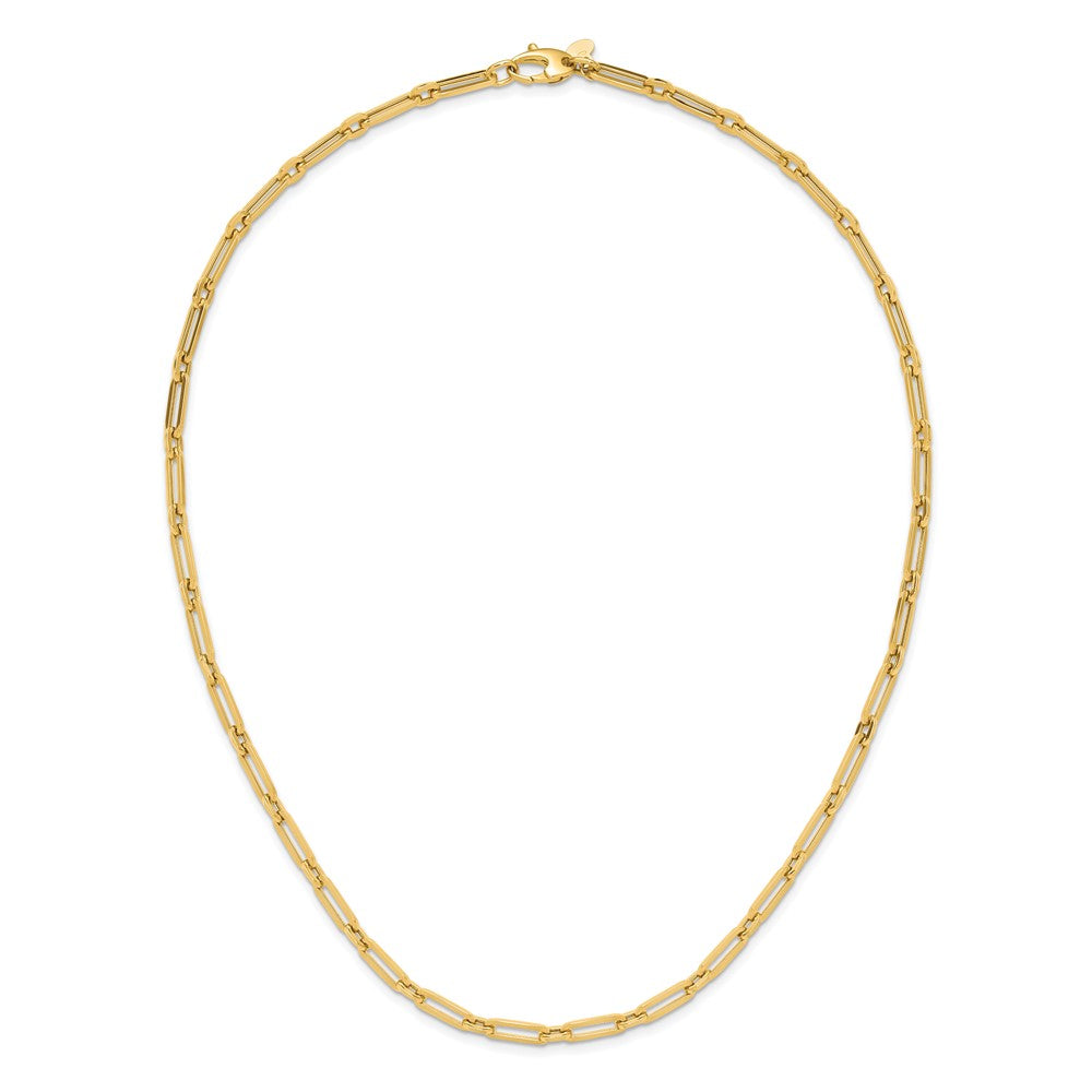 14K Yellow Gold Polished Flat Oval Link Necklace