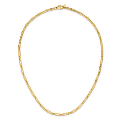14K Yellow Gold Polished Flat Oval Link Necklace