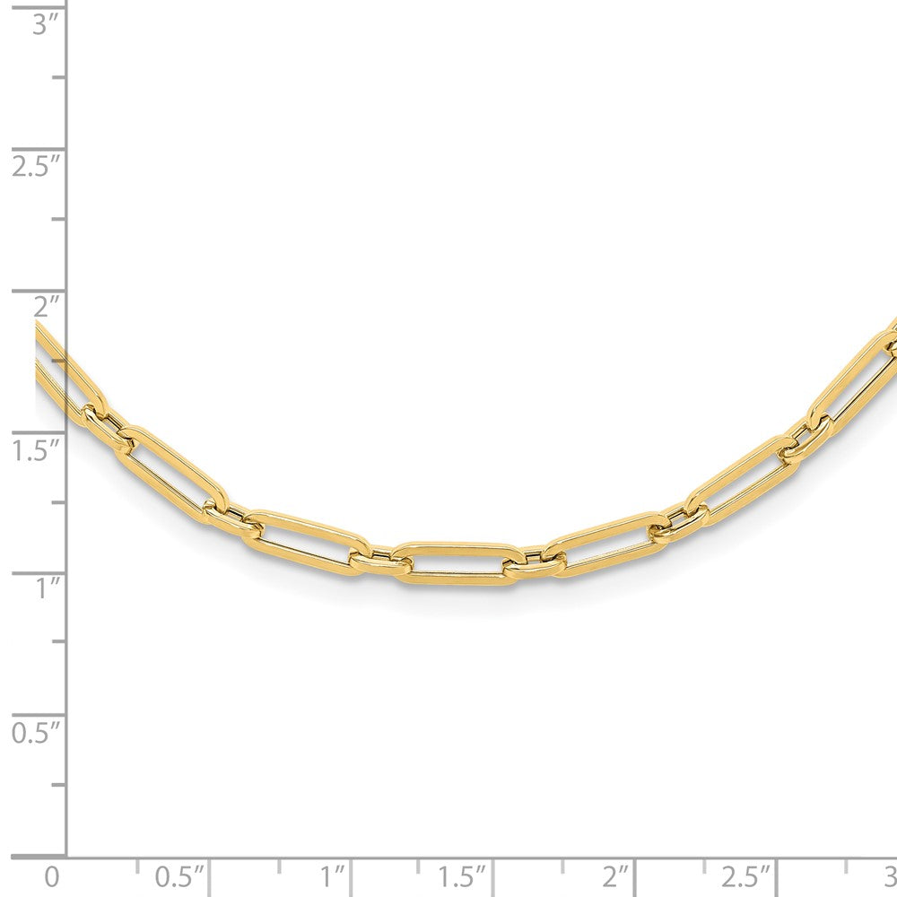 14K Yellow Gold Polished Flat Oval Link Necklace