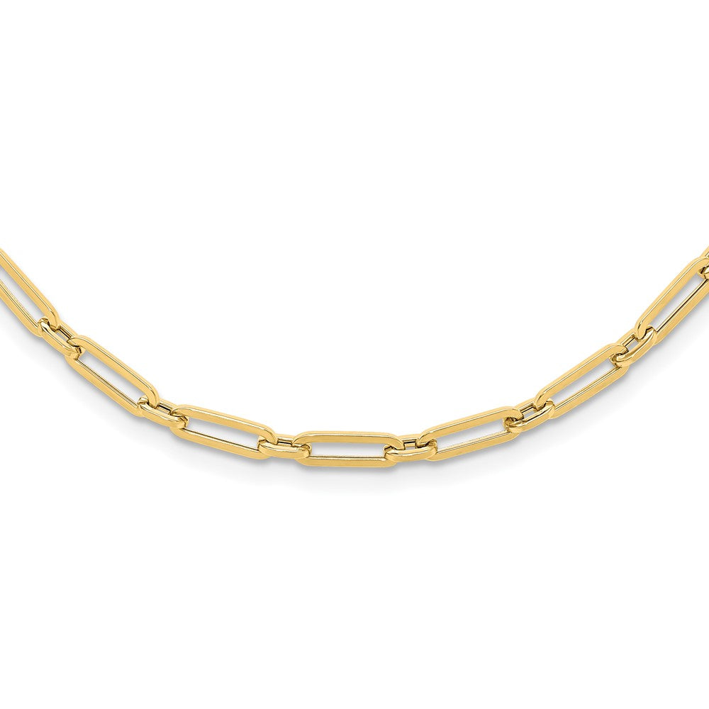14K Yellow Gold Polished Flat Oval Link Necklace
