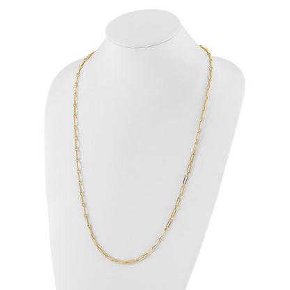 14K Yellow Gold Polished Flat Oval Link Necklace