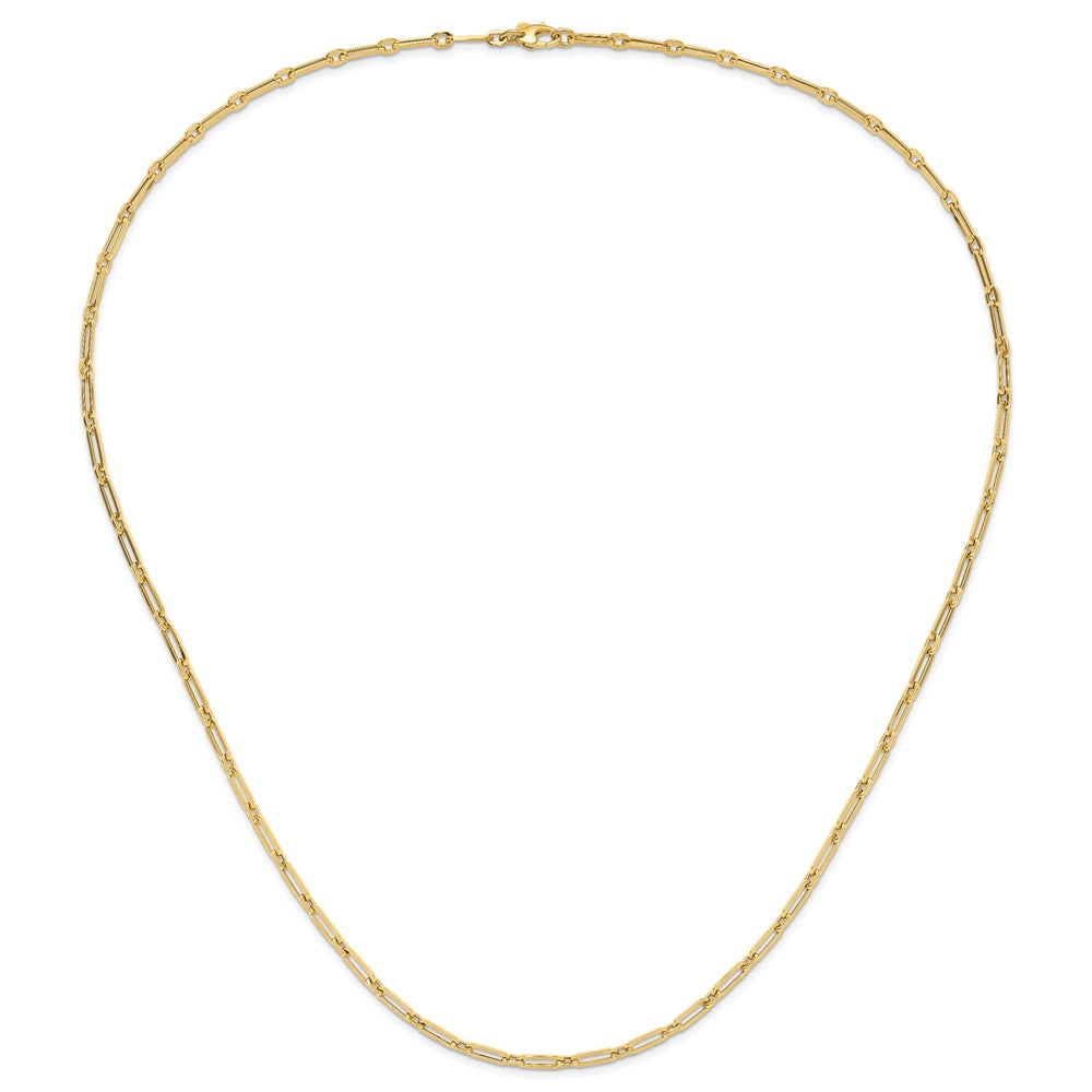 14K Yellow Gold Polished Flat Oval Link Necklace