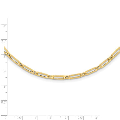 14K Yellow Gold Polished Flat Oval Link Necklace