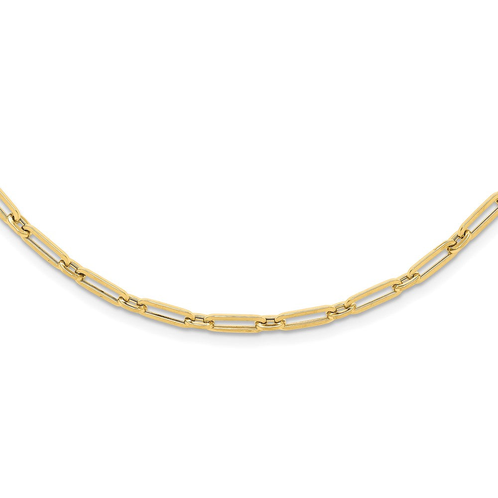 14K Yellow Gold Polished Flat Oval Link Necklace