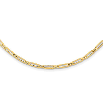14K Yellow Gold Polished Flat Oval Link Necklace