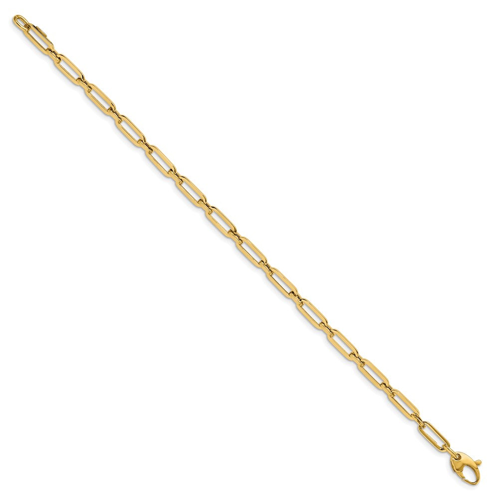 14K Yellow Gold Polished Flat Oval Link Bracelet