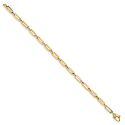 14K Yellow Gold Polished Flat Oval Link Bracelet