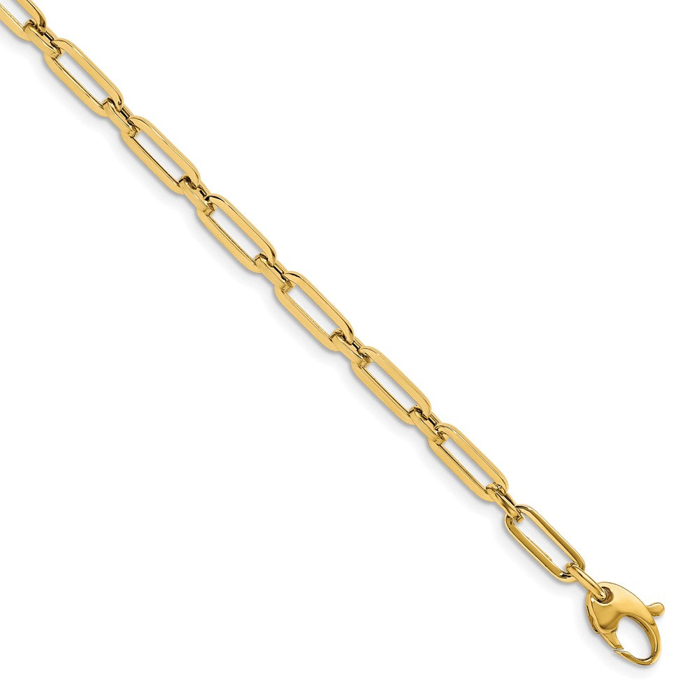 14K Yellow Gold Polished Flat Oval Link Bracelet