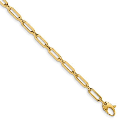 14K Yellow Gold Polished Flat Oval Link Bracelet