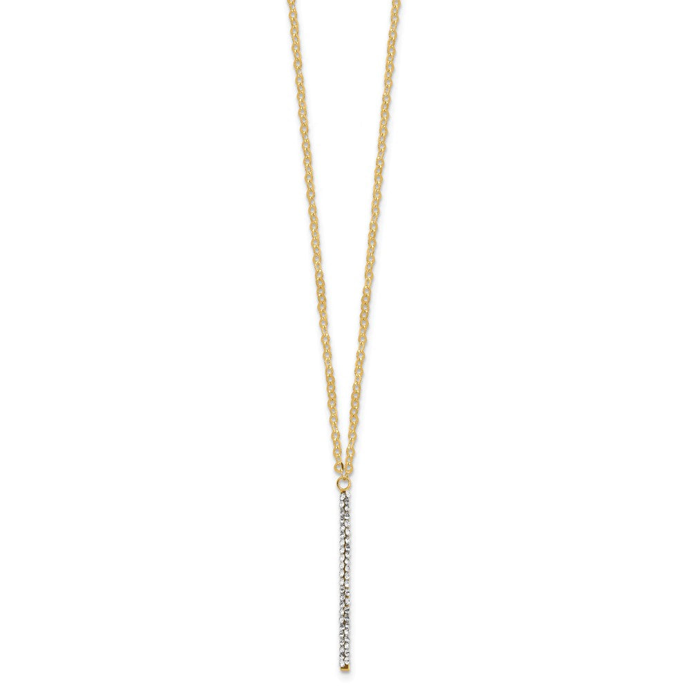 14K Yellow Gold Polished Crystal 1In Ext Necklace