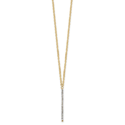 14K Yellow Gold Polished Crystal 1In Ext Necklace