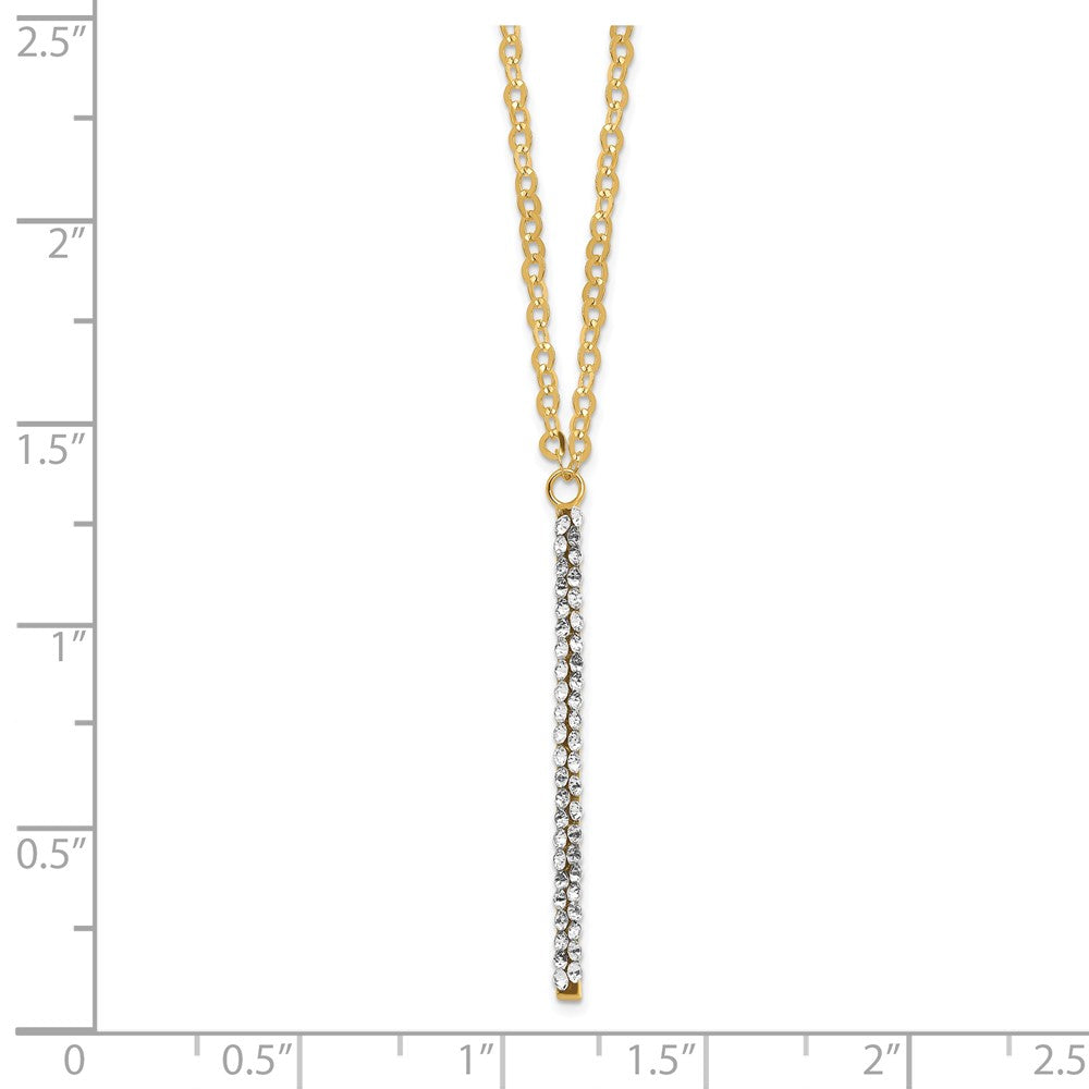 14K Yellow Gold Polished Crystal 1In Ext Necklace