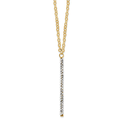 14K Yellow Gold Polished Crystal 1In Ext Necklace