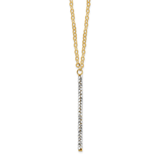 14K Yellow Gold Polished Crystal 1In Ext Necklace