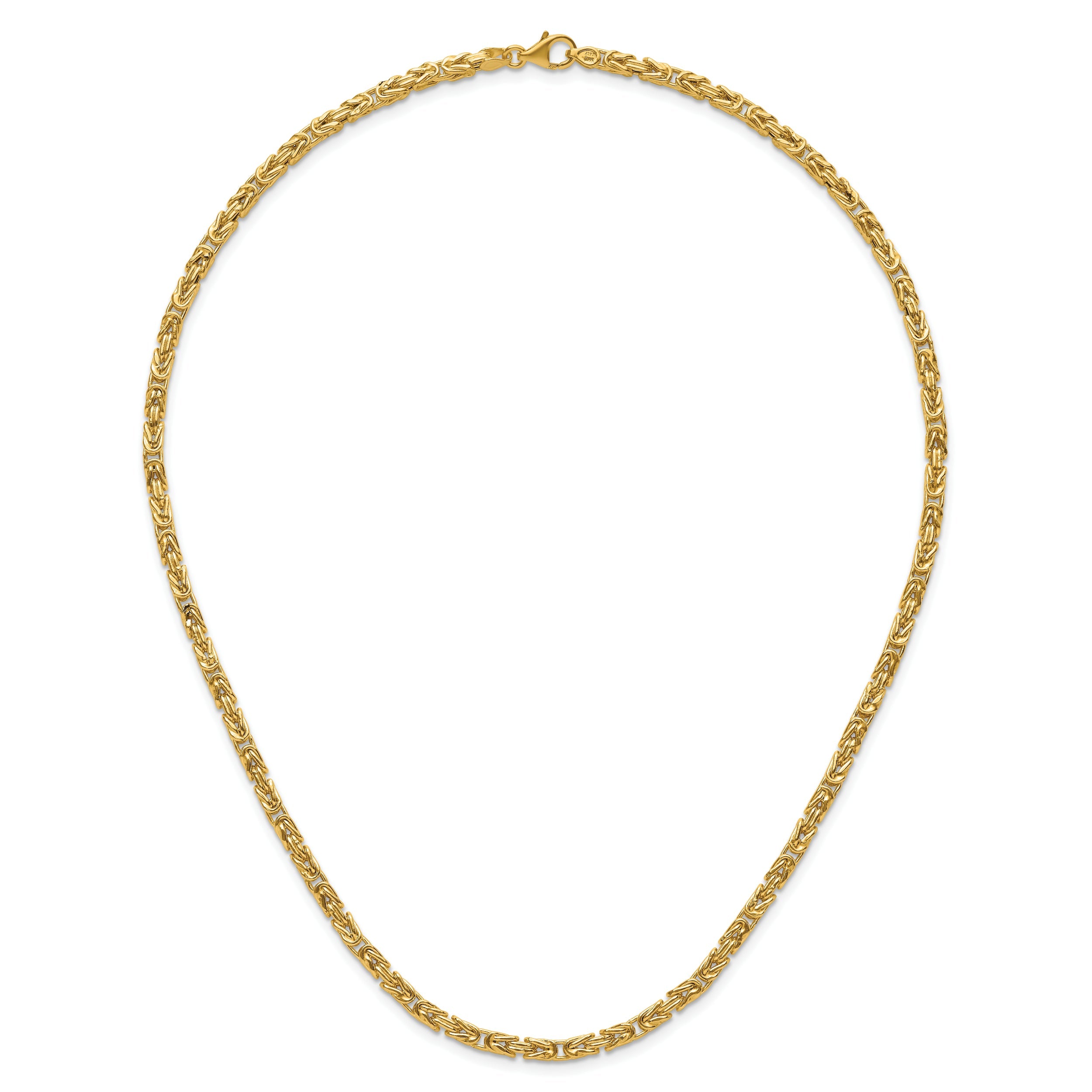 14K Yellow Gold Polished Byzantine Link Necklace