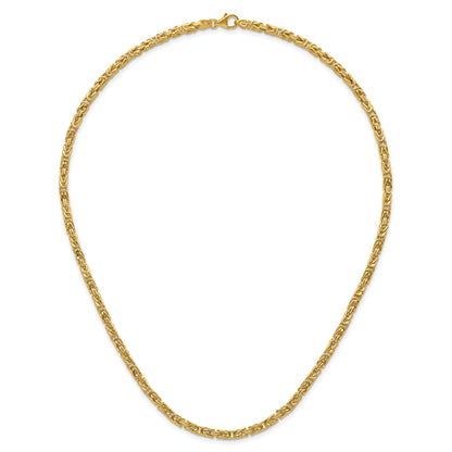 14K Yellow Gold Polished Byzantine Link Necklace