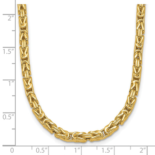 14K Yellow Gold Polished Byzantine Link Necklace
