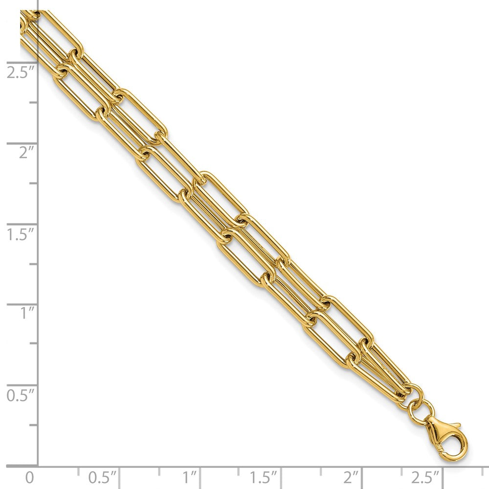 14K Yellow Gold Polished Double Layer Link Bracelet