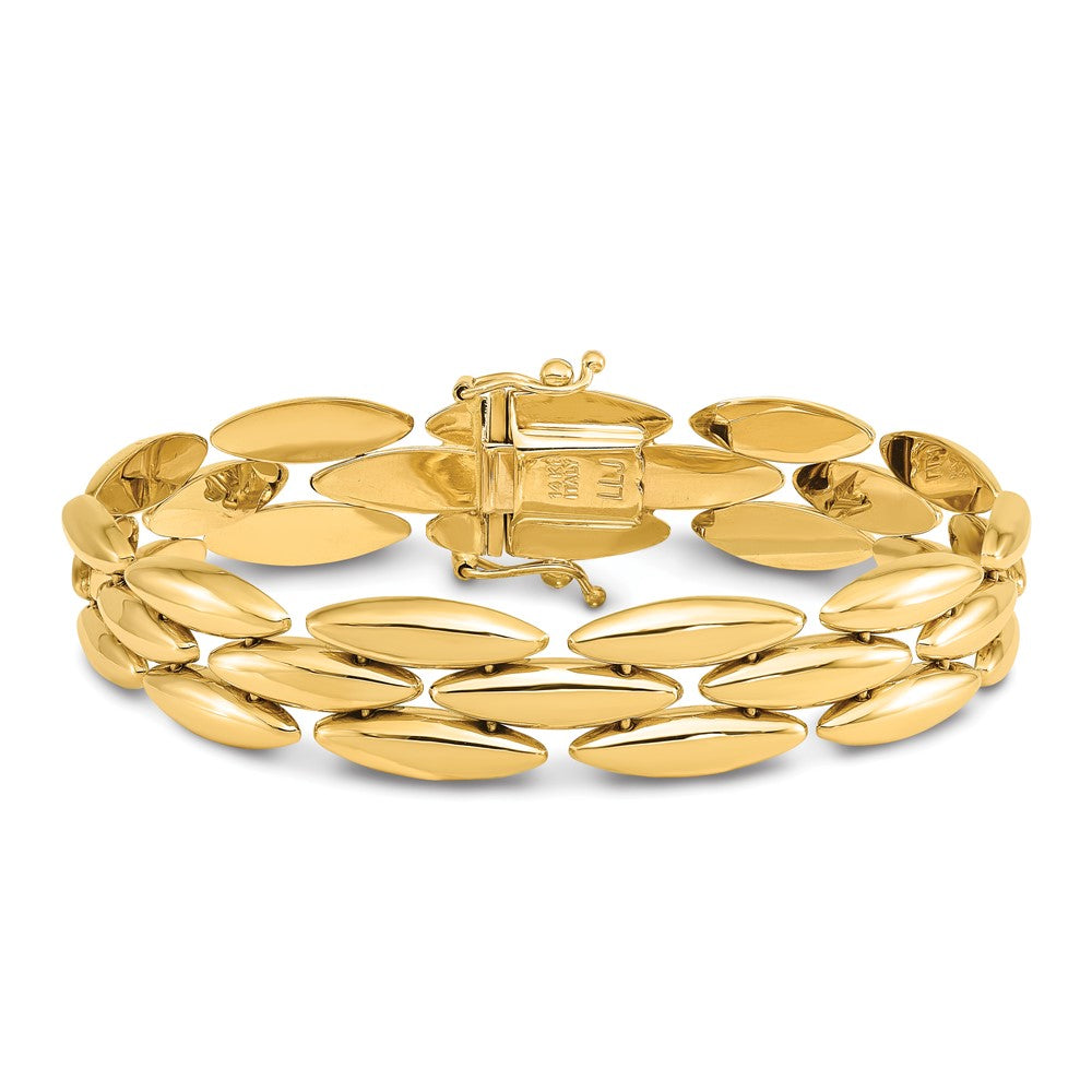 14K Yellow Gold Polished Fancy Link Bracelet