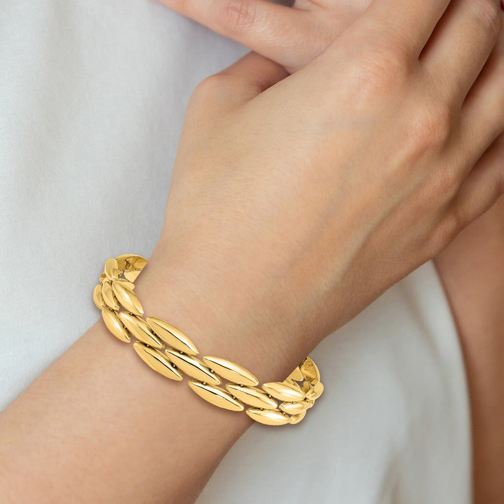 14K Yellow Gold Polished Fancy Link Bracelet