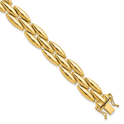 14K Yellow Gold Polished Fancy Link Bracelet