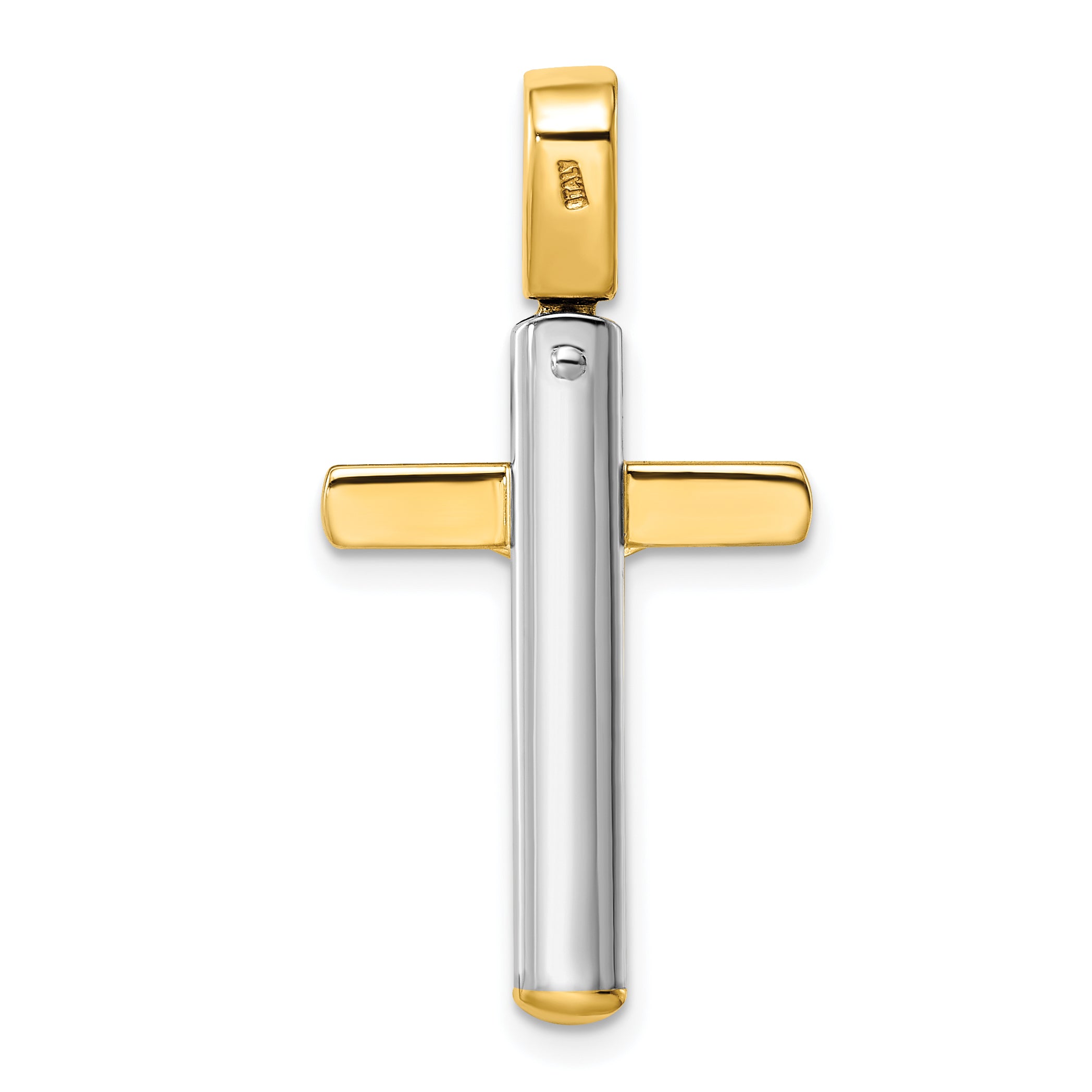 14K Two Tone Crucifix Pendant