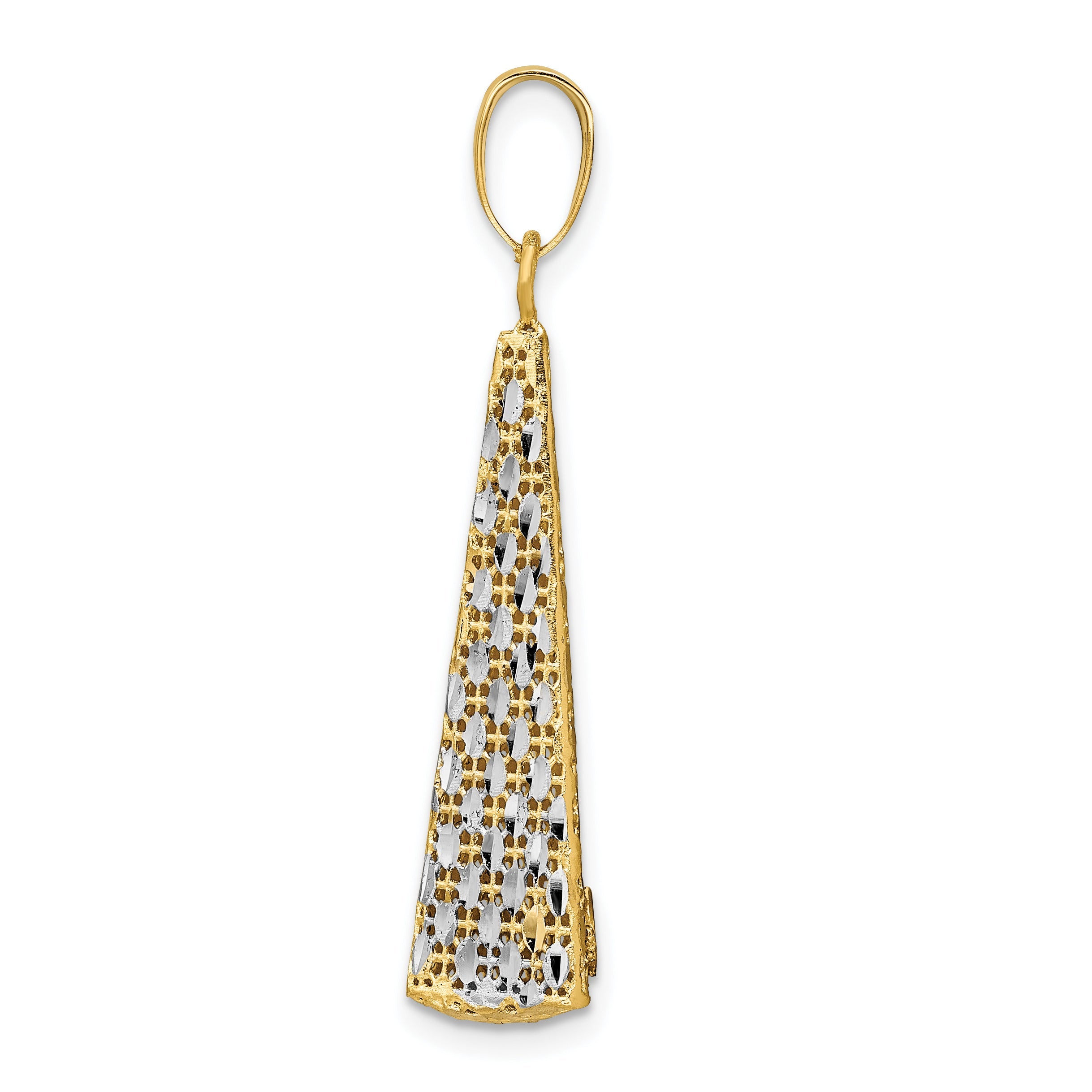 14K Yellow & Rhodium D/C Pendant