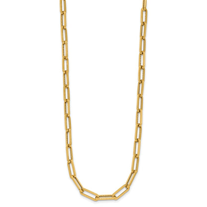 14K Yellow Gold Polished Fancy Link Necklace