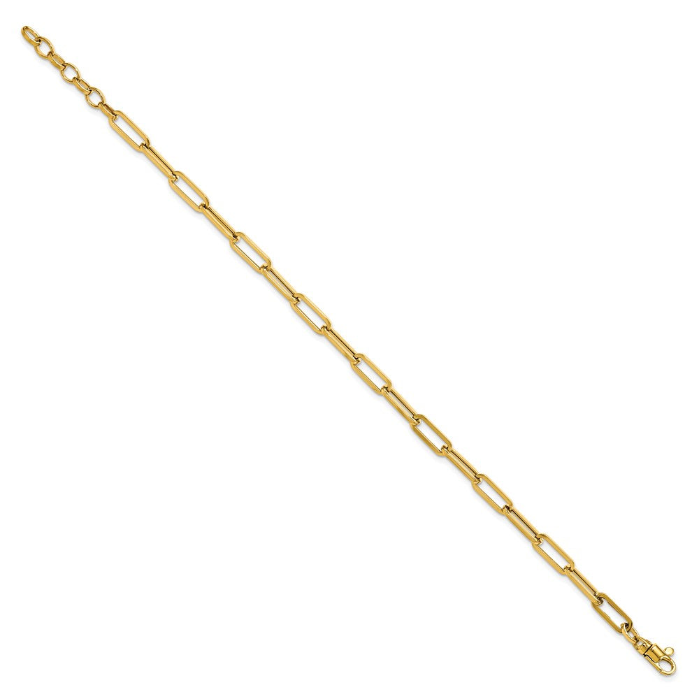 14K Yellow Gold Polished Fancy Link With 1In Ext Bracelet