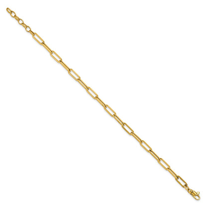 14K Yellow Gold Polished Fancy Link With 1In Ext Bracelet