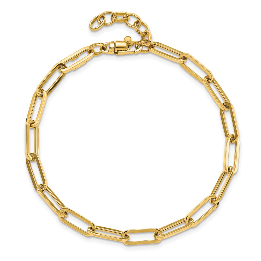 14K Yellow Gold Polished Fancy Link With 1In Ext Bracelet