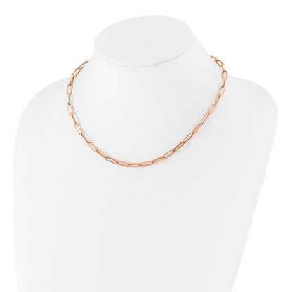 14K Rose Gold Polished Fancy Link Necklace