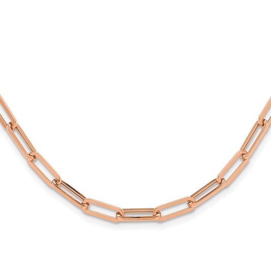 14K Rose Gold Polished Fancy Link Necklace