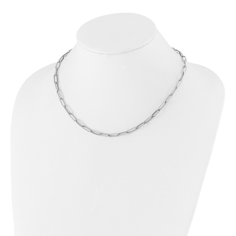 14K White Gold Polished Fancy Link Necklace