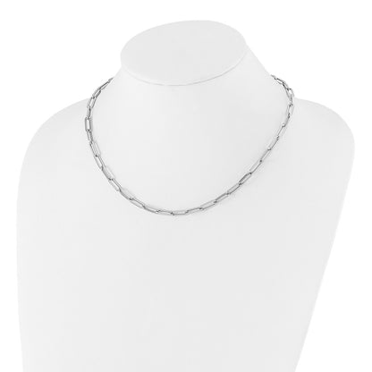 14K White Gold Polished Fancy Link Necklace